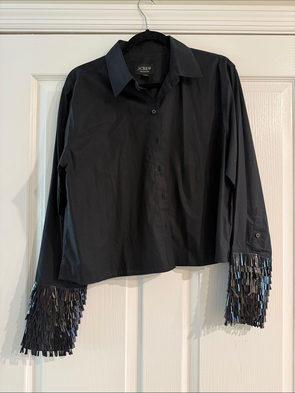 J. Crew Collection Black Button-Up Collared Shirt